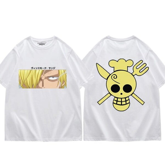 One Piece Sanji T-Shirt – Harajuku Fashion – Summer Short-Sleeved, Loose Casual Men’s Top – Oversized Hip Hop Style