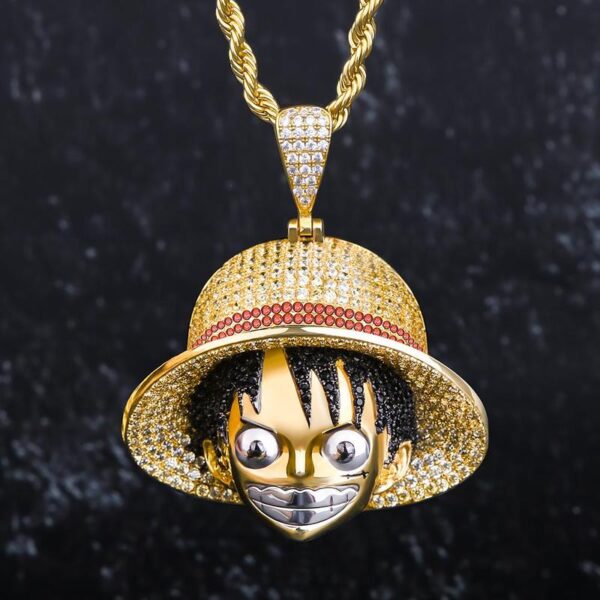 Iced Cubic Luffy Head Necklace – Diamond Zircon