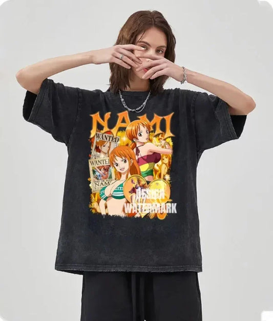 Nami T Shirt: Vintage Washed One Piece Style