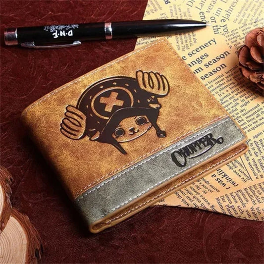One Piece Anime Figure Wallet: PU Leather Coin Purse with ID Card Holder