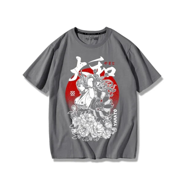 Yamato Shirt: One Piece Cotton Print Loose Fit Tee