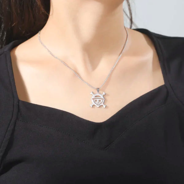 One Piece Necklace – Luffy Jolly Roger Stainless Steel