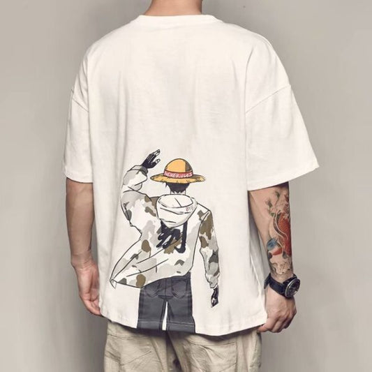 One Piece Anime Short-Sleeved T-Shirt – Men’s Summer Harajuku Style – Japanese Fashion – Wild Loose Fit