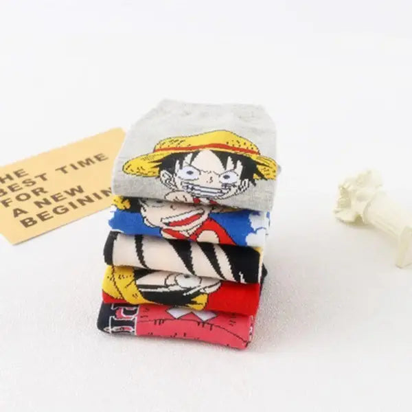 One Piece Socks 5-Pair Set – Luffy & Chopper