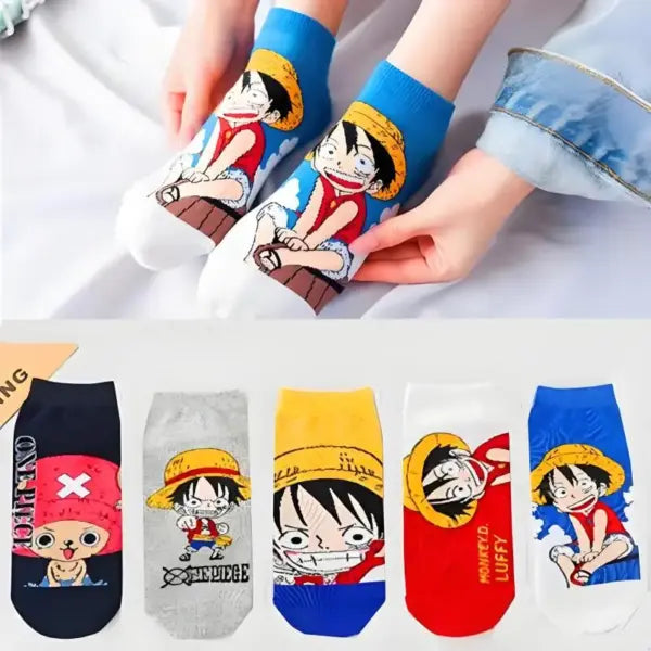 One Piece Socks 5-Pair Set – Luffy & Chopper