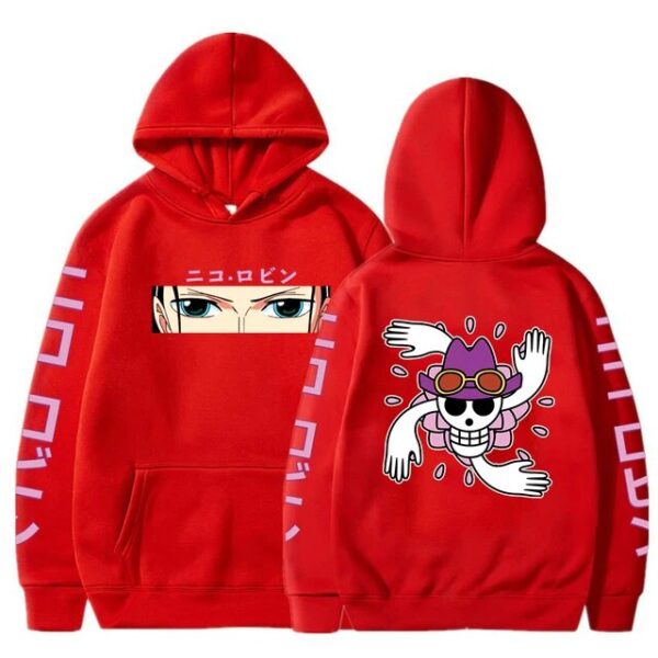 One Piece Anime Hoodie: Robin-Themed Pullover Sweatshirt – Long Sleeve, Loose-Fit, Streetwear Style