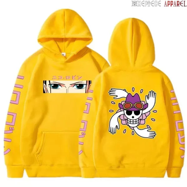 One Piece Anime Hoodie: Robin-Themed Pullover Sweatshirt – Long Sleeve, Loose-Fit, Streetwear Style