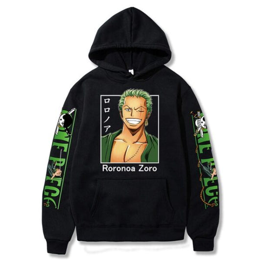 One Piece Roronoa Zoro Hoodie – Unisex Print – Streetwear Casual Sweatshirt