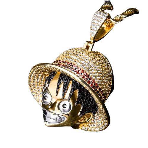 Iced Cubic Luffy Head Necklace – Diamond Zircon