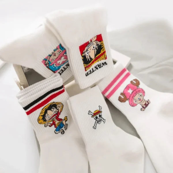 One Piece Socks: Luffy & Chopper Cotton Winter