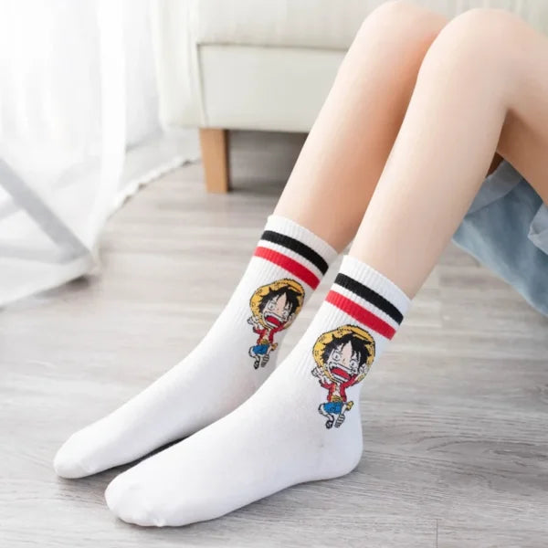 One Piece Socks: Luffy & Chopper Cotton Winter