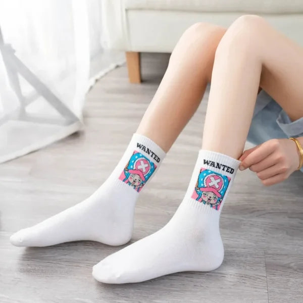 One Piece Socks: Luffy & Chopper Cotton Winter