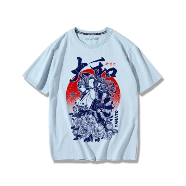 Yamato Shirt: One Piece Cotton Print Loose Fit Tee