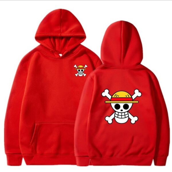 One Piece Luffy Skull Hoodie – Men’s Japanese Anime Harajuku Hip Hop Style – Autumn Pullover Sweatshirt