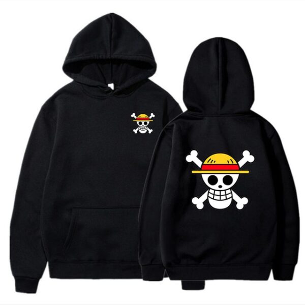 One Piece Luffy Skull Hoodie – Men’s Japanese Anime Harajuku Hip Hop Style – Autumn Pullover Sweatshirt
