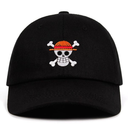 One Piece Pirate Flag Dad Hat – Japanese Anime Inspired – 100% Cotton Embroidered Baseball Cap – Unisex Snapback – Fashionable Outdoor Leisure Wear