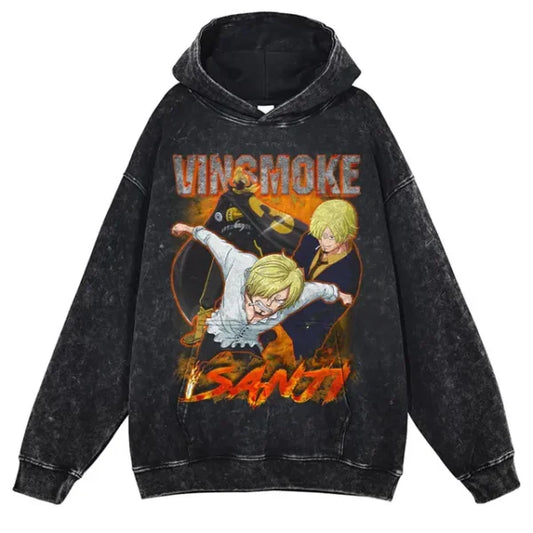 Sanji Hoodie: Vinsmoke Sanji Vintage Washed Pullover