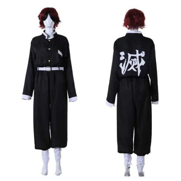 Demon Slayer Merch – Tanjiro Kamado Checkered Haori Kimono Set