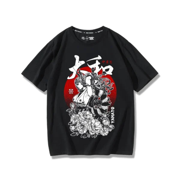 Yamato Shirt: One Piece Cotton Print Loose Fit Tee