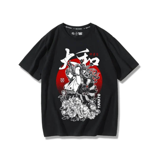 Yamato Shirt: One Piece Cotton Print Loose Fit Tee
