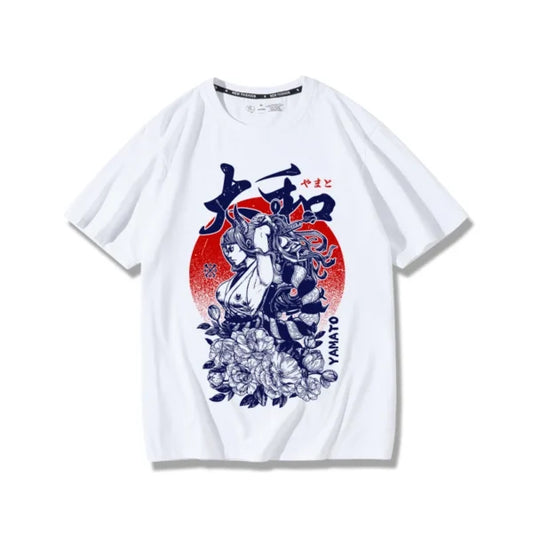 Yamato Shirt: One Piece Cotton Print Loose Fit Tee