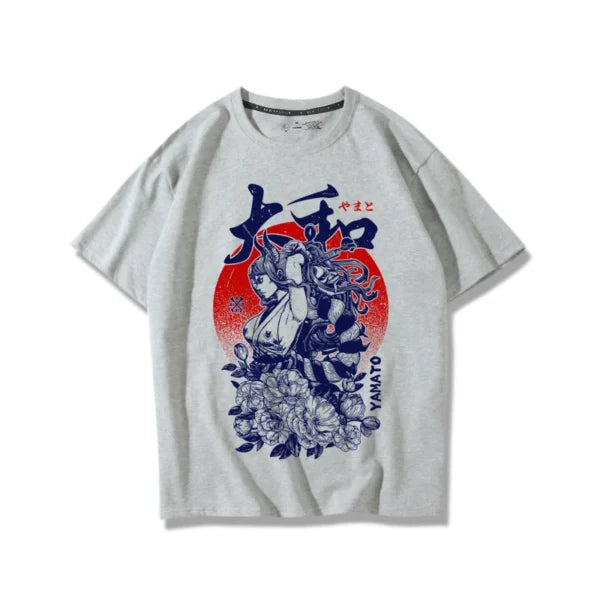 Yamato Shirt: One Piece Cotton Print Loose Fit Tee