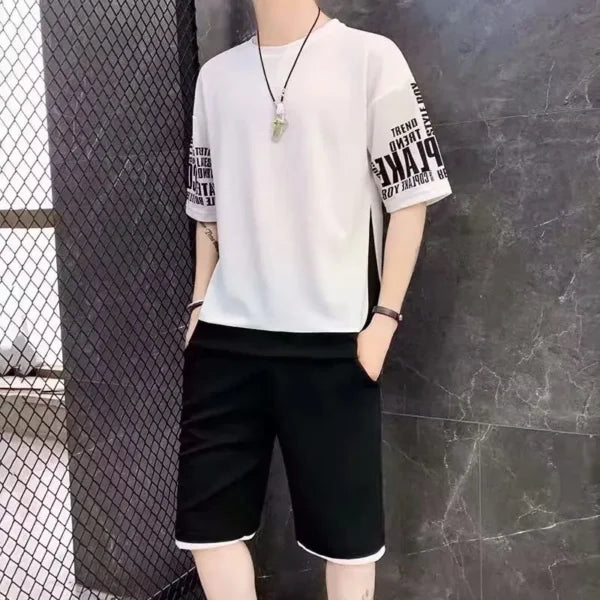 One Piece Shirt and Shorts Set: Summer Casual Harajuku Style for Men