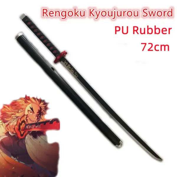 Demon Slayer Nichirin Sword Cosplay Prop – Rengoku Flame Rubber Katana